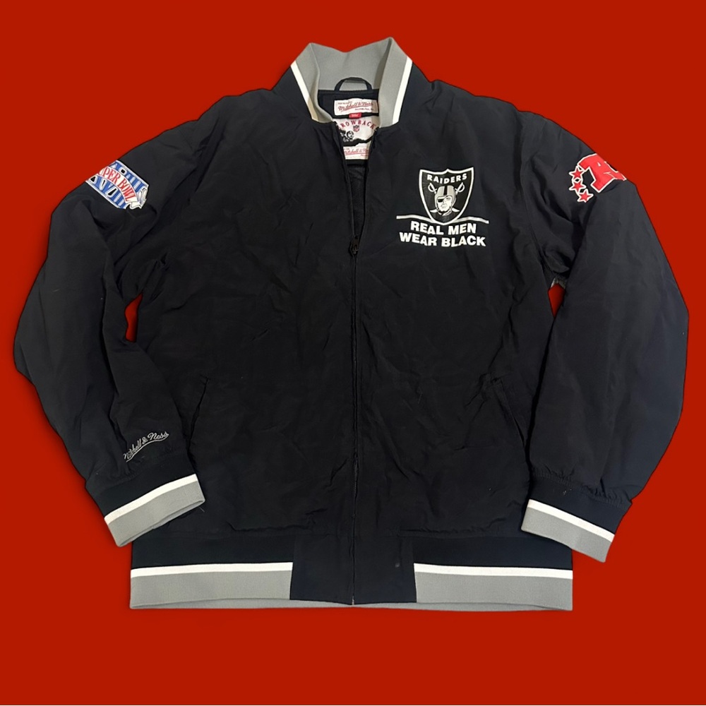 Oakland Raiders NFL Mitchell & Ness Black Men’s Team History Jacket
